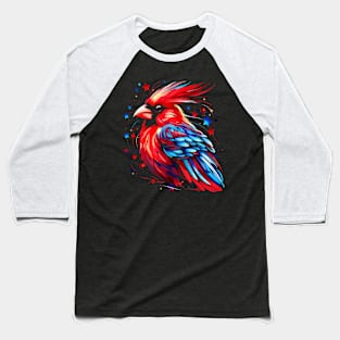 Patriotic Cardinal Bird Baseball T-Shirt